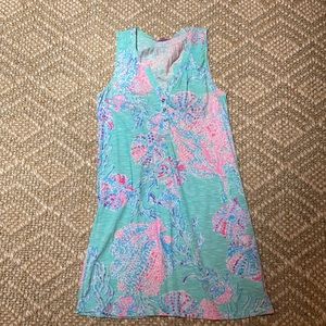 Lilly Pulitzer cotton dress with gold buttons XS